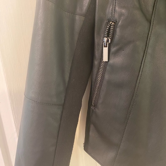 Bagatelle Faux Leather Drape Jacket - Picture 3 of 5